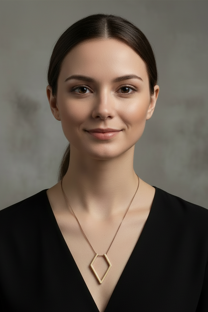 Rhombus Ring Holder Necklace - Gold