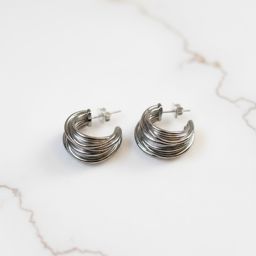 Aurora Hoops - Silver - RISA Londonring holder