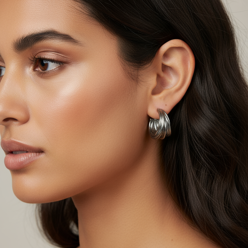 Aurora Hoops - Silver