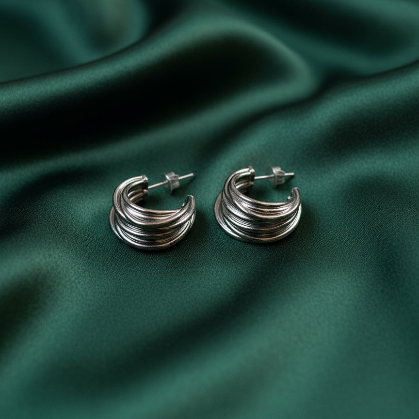 Aurora Hoops - Silver