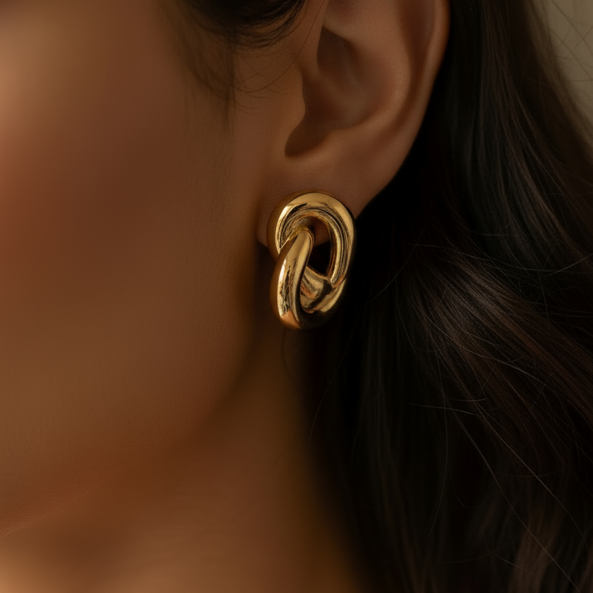 Aria Knot Studs - Gold
