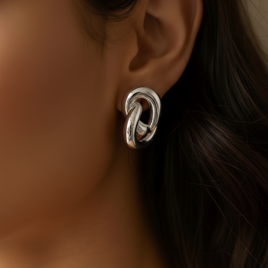 Aria Knot Studs - Silver