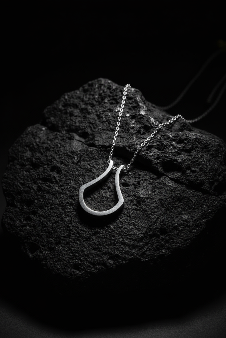 Dewdrop Ring Holder Necklace - Silver