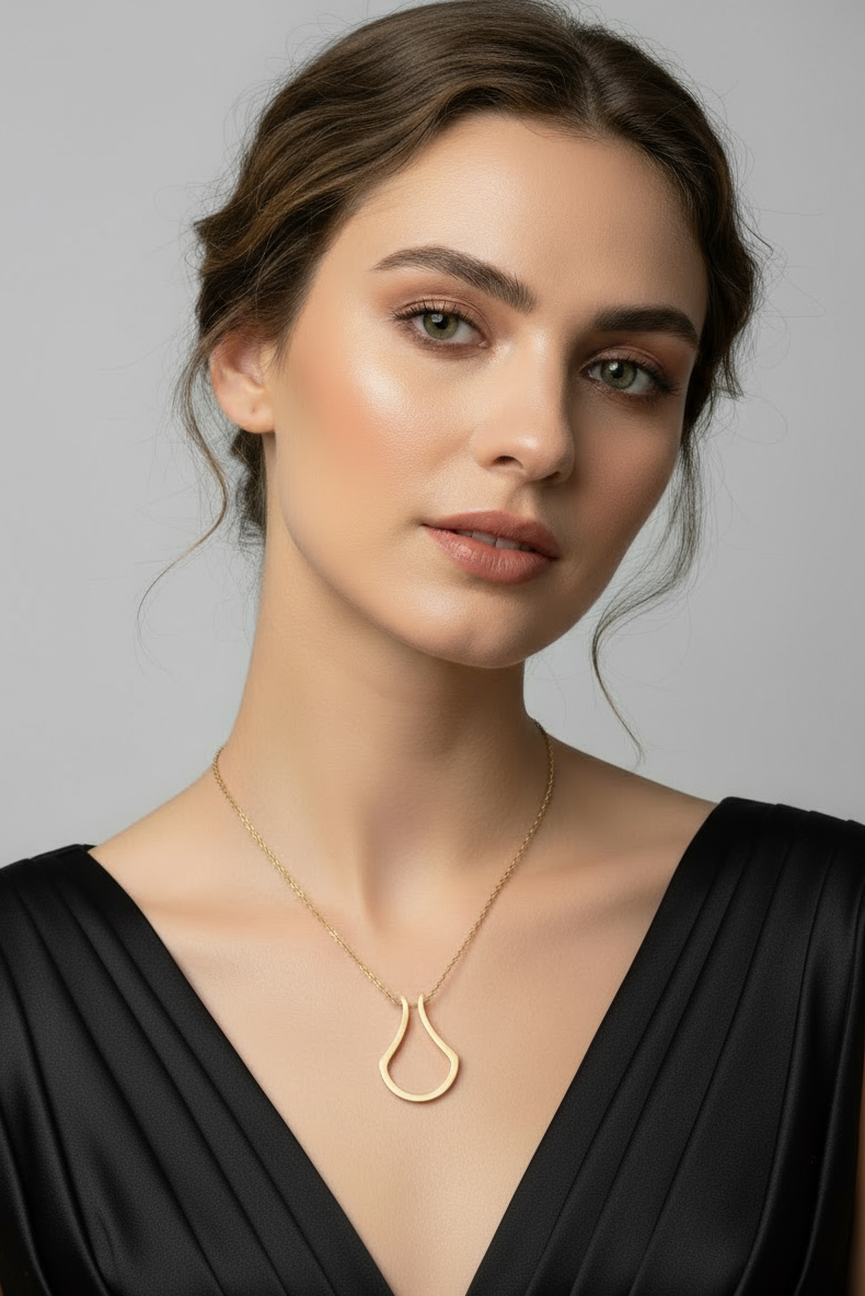 Dewdrop Ring Holder Necklace - Gold - RISA Londonring holder