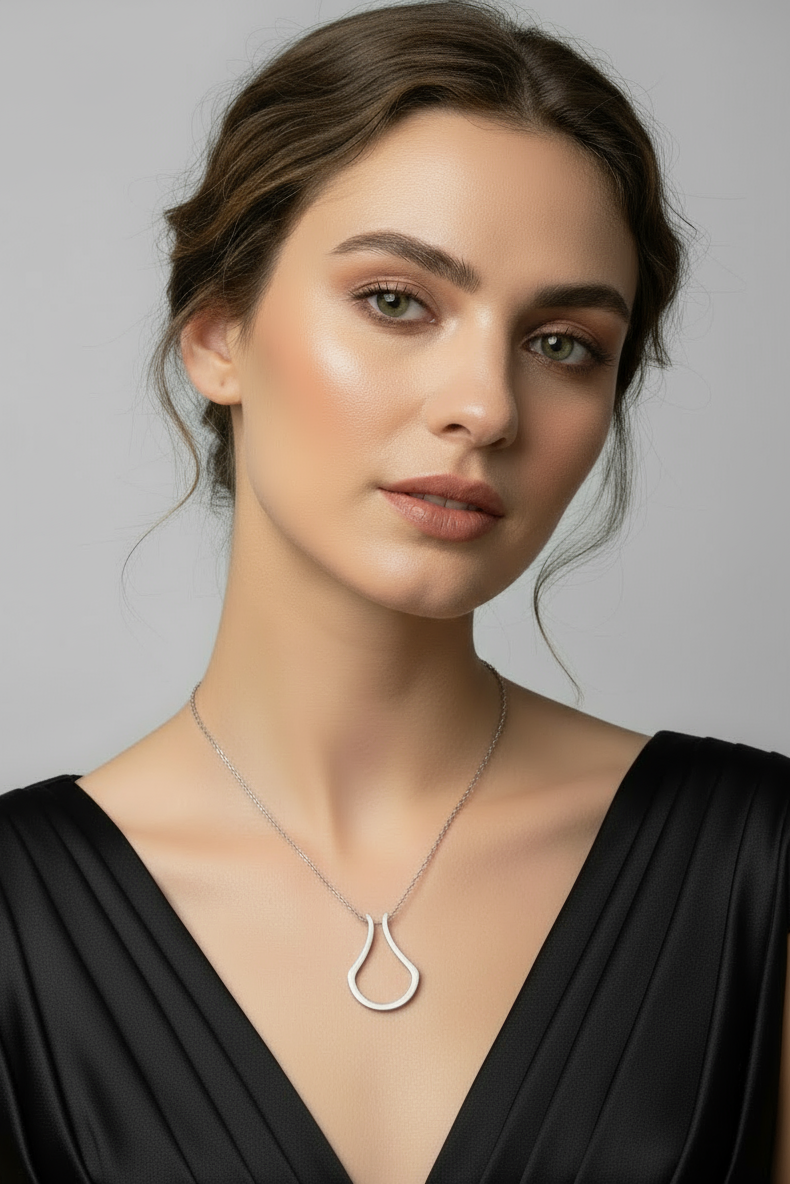 Dewdrop Ring Holder Necklace - Silver