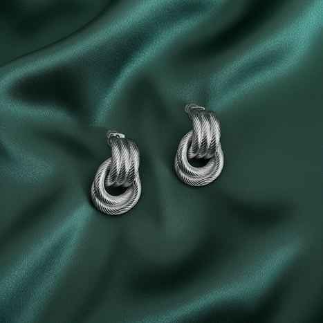 Maison Knot Studs - Silver