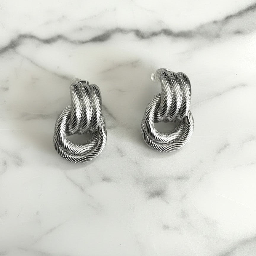 Maison Knot Studs - Silver