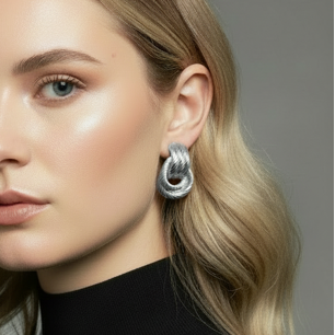 Maison Knot Studs - Silver