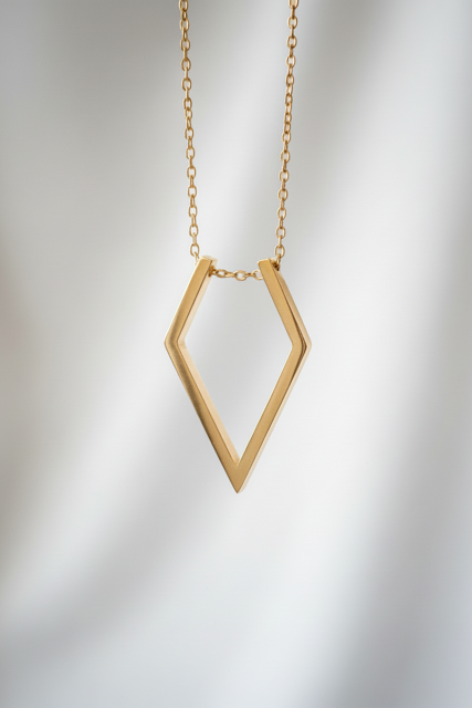 Rhombus Ring Holder Necklace - Gold