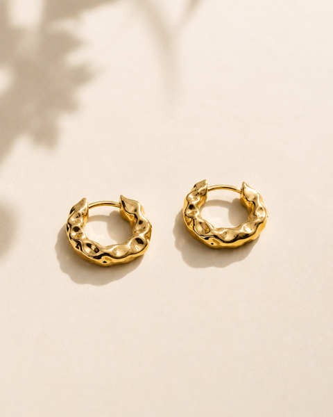 Tidal Gold Hoops - Gold