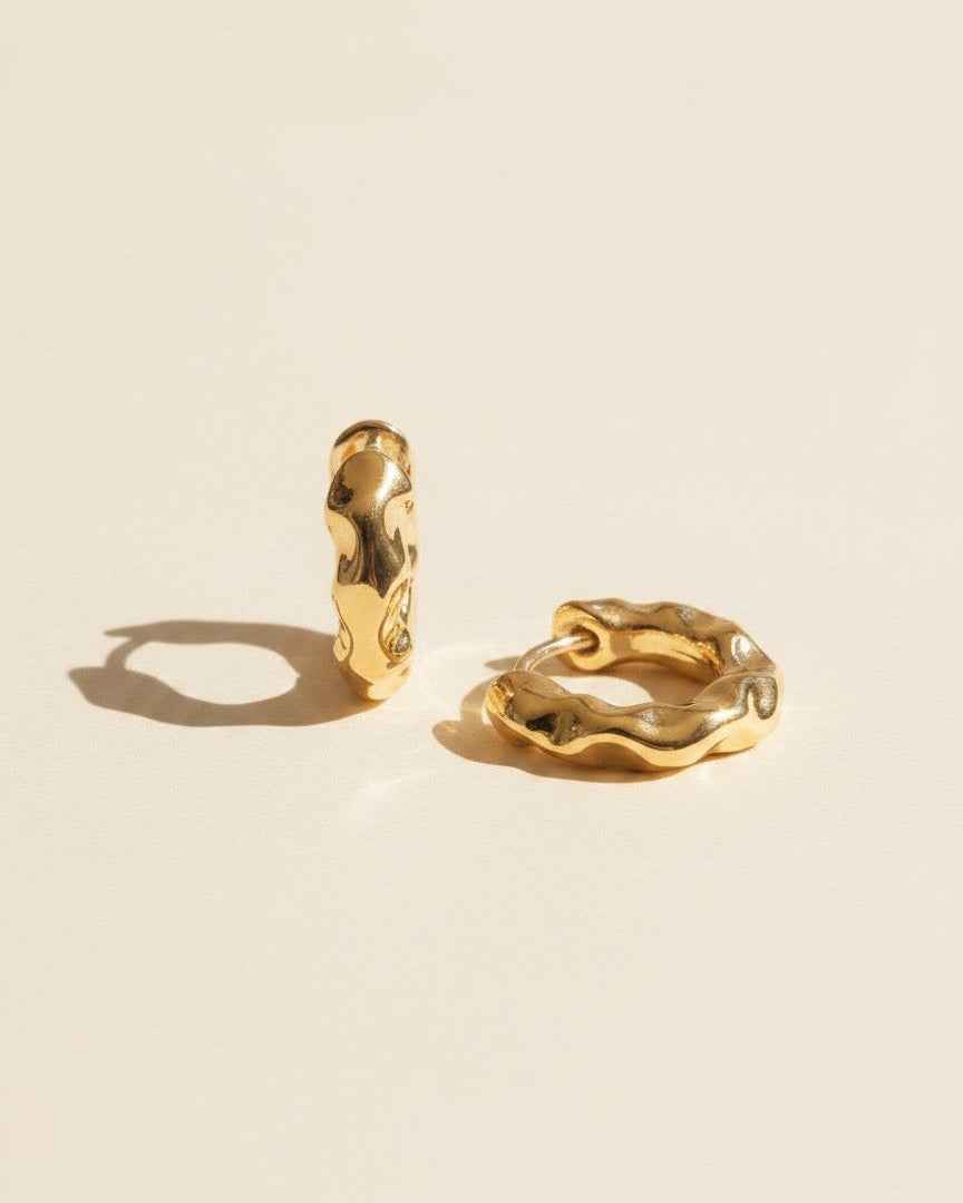 Tidal Gold Hoops - Gold