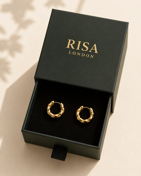 Tidal Gold Hoops - Gold