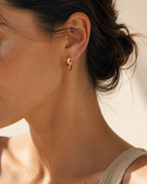 Tidal Gold Hoops - Gold