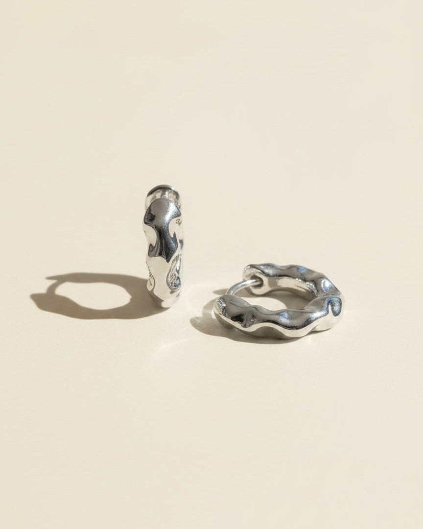 Tidal Silver Hoops - Silver