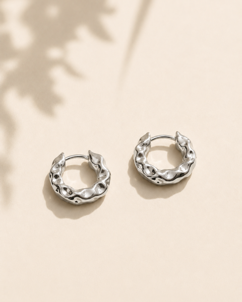 Tidal Silver Hoops - Silver