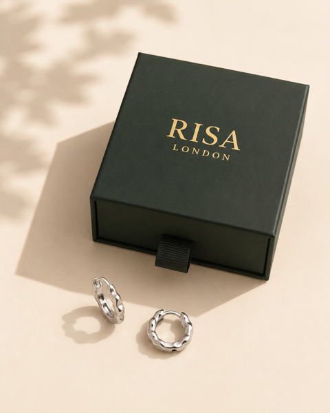 Tidal Silver Hoops - Silver