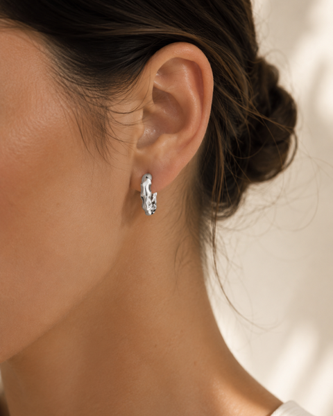 Tidal Silver Hoops - Silver